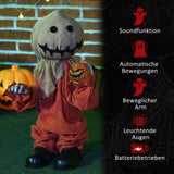 Animierte Halloween-Dekoration – Vogelscheuche mit Bewegung, Sound & LED, 77 cm