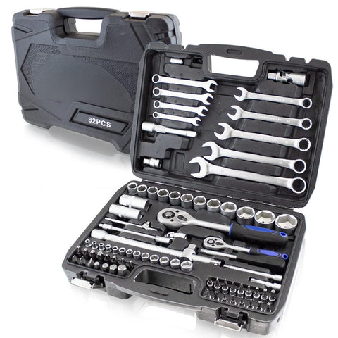 Ratschenkasten 82-teilig Ratschenschlüssel Werkzeugkoffer Ratschen 1/2" 1/4"