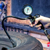Geeichter Druckluft-Reifenfüller mit 15-bar-Manometer für Pkw, Lkw und Motorrad