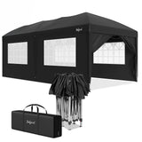 Faltpavillon 3 x 6 m – Pop-Up Pavillon inklusive Tragetasche. Sonnenschutz und leichter Regen. Mit 6 Seitenteilen.