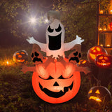 Halloween Deko Aufblasbarer Kürbis Geist Gespenst Figur Luftfigur mit LED