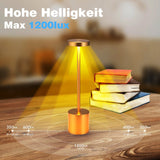 LED kabellose Designer-Tischlampe. Lampe mit Dimmung. Akkubetrieb. Nachttisch, Gartentisch. Exklusiv. Touch-Funktion