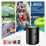 Elektrische USB Akkupumpe 6000mAh Luftpumpe Pool Schlauchboote Luftmatratze Gebläse