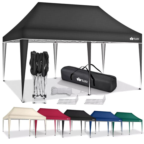 Faltpavillon wasserdicht. Pop Up. Ohne Seitenteile. 3x6 Meter. Gartenzelt. Partyzelt. UV50+ Schutz. Einfaches Faltsystem.