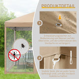 Faltpavillon 3 x 3 m Pop-Up – Partyzelt, Eventzelt & Gartenzelt mit 4 Moskitonetzen in Grau, Blau oder beige