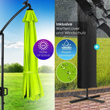 Ampelschirm mit LED Beleuchtung 250cm x 250cm Sonnenschirm rechteckig. Inkl. Abdeckung + Windsicherung mit Kurbelvorrichtung Aluminium