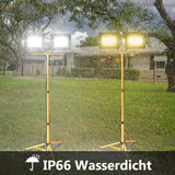 LED Stativ-Baustrahler Flutlicht 200 Watt (2x100 Watt). 230 Volt. IP66.