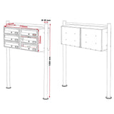 Briefkastenanlage Doppel 6er Standanlage Anthrazit 6 Fächer (2x3)