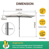 Kurbel-Sonnenschirm mit Stahlgestänge 200x300 cm rechteckige Form. Verschiedene Farben