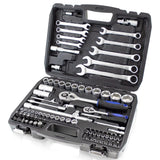 Ratschenkasten 82-teilig Ratschenschlüssel Werkzeugkoffer Ratschen 1/2" 1/4"