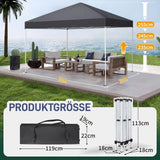 Faltpavillon 3 x 3 m Pop-Up – Partyzelt, Eventzelt & Gartenzelt mit 4 Moskitonetzen in Grau, Blau oder beige