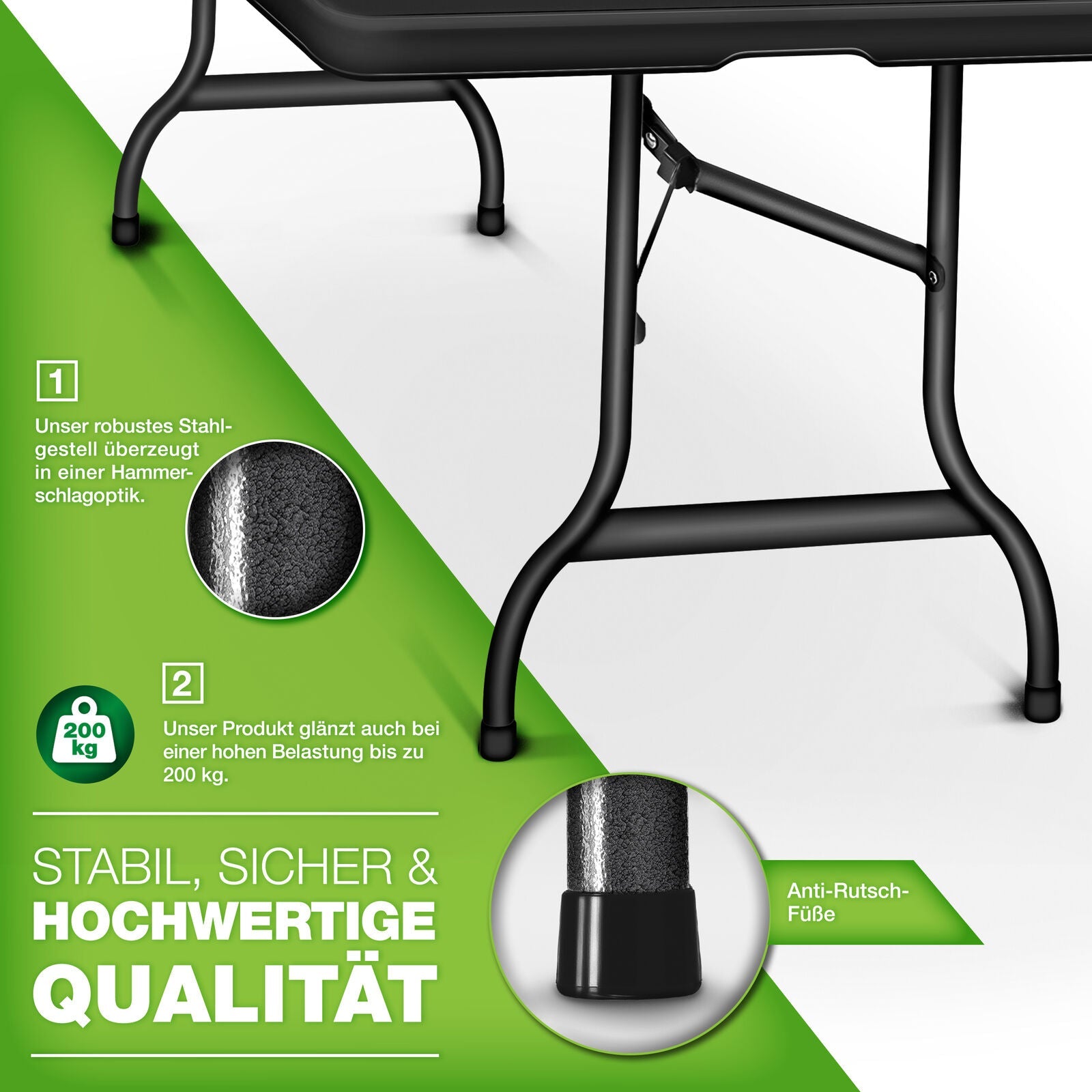 campingtisch 180 x 80 Klapptisch 180 cm Gartentisch Buffettisch Campingtisch klappbar Garten – Poochy-Couture