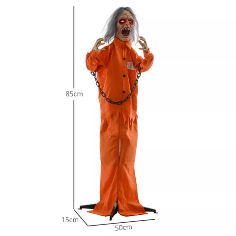 Halloween Dekoration Gefangener 85 cm mit LED-Lichter, Soundfunktion