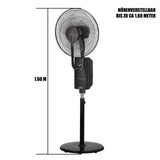 Nebelventilator Standventilator Ø40 cm Luftkühler Ventilator 80 Watt mit 1,2 Liter Wassertank für Ultraschallnebel