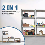 2er Set Schwerlastregale 160 x 80 x 40 cm insgesamt bis 1400 kg