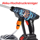 Sonderposten neues Modell: 29,90 € Mobiler Akku-Hochdruckreiniger mit 2 Akkus inkl. Ladegerät und viel Zubehör!