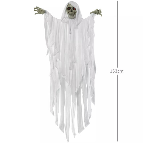 Halloween Hängender Horror Geist 153 cm mit LED Augen, glühend.