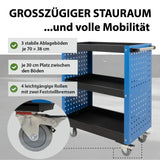 Werkstattwagen Servicewagen 3 Etagen – Stahl. Super preiswert. 70x39x79 cm.
