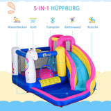 Einhorn-Hüpfburg mit Wasserpark – der Traum aller Kinder!