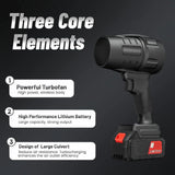 Black Edition Akku-LaubbläserBläser Pistolen-Laubbläser Extrempower mit bis zu 210 km/h. 2 Akus