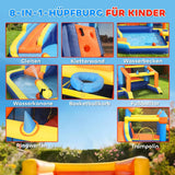 Sommer-Hit! Hüpfburg 8-in-1 mit Wasserrutsche & Gebläse