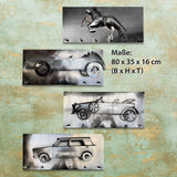 Kunst aus Stahl. (3D) Oldtimer-Wandgarderoben. 80 cm. Hakenleiste Paneel 80x35x16cm 4 künstlerische Modelle in Handarbeit.