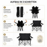 Campingsofa faltbar Camping Bank schwarz. Faltbar für 2 Personen. Nur 3,2 Kg. Immer dabei.