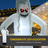 Halloween Geisterhexe 190 cm mit roten Augen aufblasbar Hexen mit LED-Lichtern