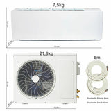 Split Klimaanlage 9000 BTU Klimagerät mit Wandhalterung. WLAN. Vorbefüllt.