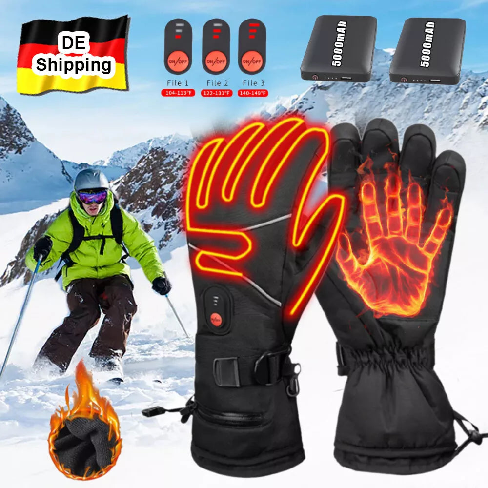 Handschuhe beheizbar mit 2 x 5000 mAh Akku. Für Skiurlaub, Motorrad. I –  Poochy-Couture