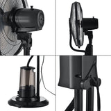 Nebelventilator Standventilator Ø40 cm Luftkühler Ventilator 90W mit 2,8 Liter Wassertank für Ultraschallnebel