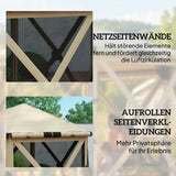 Faltpavillon Popup Sechseck, wasserdicht, 3x2,6 m, Khaki