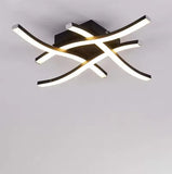 Schwarze LED-Deckenleuchte – dimmbare 24W Deckenlampe in Chrom-Alu für Büro, Wohnzimmer & Flur