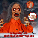 Halloween Dekoration Gefangener 85 cm mit LED-Lichter, Soundfunktion