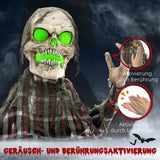 Halloween Dekoration Skelett 70 cm Halbkörper LED-Lichter Soundfunktion
