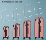 Kofferset (2026) 4-teilig komplett. Hartschalenkoffer. Reisekoffer. Komplettset.