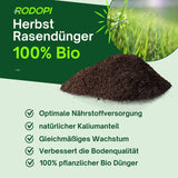 Rasendünger Herbst - kaliumreich, staubarmes Granulat. Bio-Rasendünger. 3kg,7kg, 20kg.