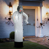 Halloween Geisterhexe 190 cm mit roten Augen aufblasbar Hexen mit LED-Lichtern