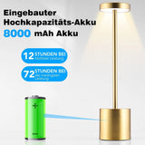 LED kabellose Designer-Tischlampe. Lampe mit Dimmung. Akkubetrieb. Nachttisch, Gartentisch. Exklusiv. Touch-Funktion