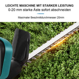 Sonderposten: Leistungsstarke Akku-Heckenschere. Inkl. 2 Akkus und Ladegerät.