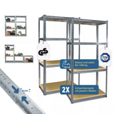 2er Set Schwerlastregale 160 x 80 x 40 cm insgesamt bis 1400 kg