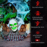 Halloween Dekoration Skelett 70 cm Halbkörper LED-Lichter Soundfunktion