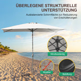 Kurbel-Sonnenschirm mit Stahlgestänge 200x300 cm rechteckige Form. Verschiedene Farben