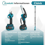 Akku Hoch-Astschneider und Astsäge 4-in-1 mit Kettensäge, Astschere & Teleskopstiel – 600W