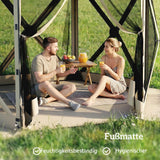 Faltpavillon Popup Sechseck, wasserdicht, 3x2,6 m, Khaki