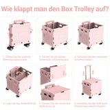Faltbarer Einkaufstrolley Transportwagen. Einfach aufklappen. Braucht gefaltet nur sehr wenig Platz.