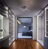 Schwarze LED-Deckenleuchte – dimmbare 24W Deckenlampe in Chrom-Alu für Büro, Wohnzimmer & Flur