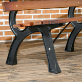 Parkbank mit Rückenlehne. 150 cm Breite. Dunkles Holz. 2-Sitzer. Im typischen Parkbank-Look. Lamellen.
