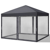 Faltpavillon 3 x 3 m Pop-Up – Partyzelt, Eventzelt & Gartenzelt mit 4 Moskitonetzen in Grau, Blau oder beige