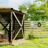 Faltpavillon Popup Sechseck, wasserdicht, 3x2,6 m, Khaki